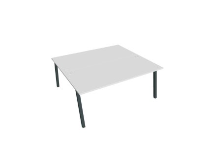 Pracovný stôl UNI A, 180x75,5x160 cm, biela/čierna