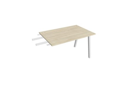 Pracovný stôl UNI A, kolmo reťaziaci, 120x75,5x80 cm, agát/biela