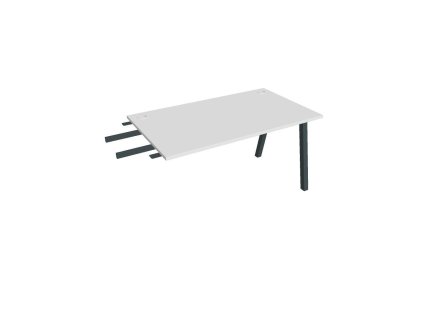 Pracovný stôl UNI A, kolmo reťaziaci, 140x75,5x80 cm, biela/čierna