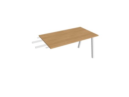 Pracovný stôl UNI A, kolmo reťaziaci, 140x75,5x80 cm, dub/biela