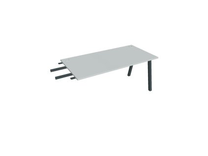 Pracovný stôl UNI A, kolmo reťaziaci, 160x75,5x80 cm, sivá/čierna