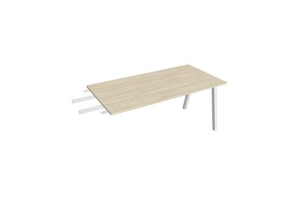 Pracovný stôl UNI A, kolmo reťaziaci, 160x75,5x80 cm, agát/biela