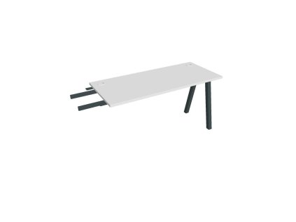 Pracovný stôl UNI A, kolmo reťaziaci, 140x75,5x60 cm, biela/čierna