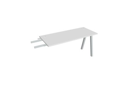 Pracovný stôl UNI A, kolmo reťaziaci, 140x75,5x60 cm, biela/sivá