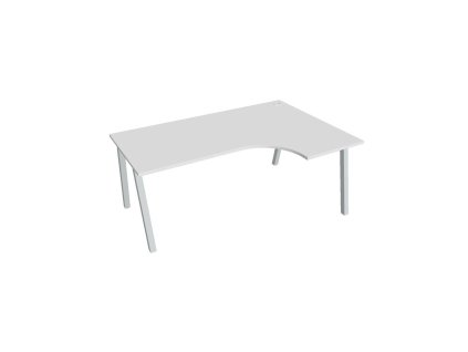 Pracovný stôl UNI A, ergo, ľavý, 180x75,5x120 cm, biela/sivá