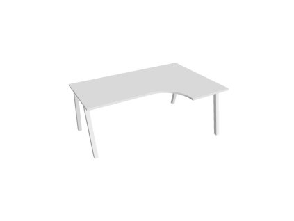 Pracovný stôl UNI A, ergo, ľavý, 180x75,5x120 cm, biela/biela