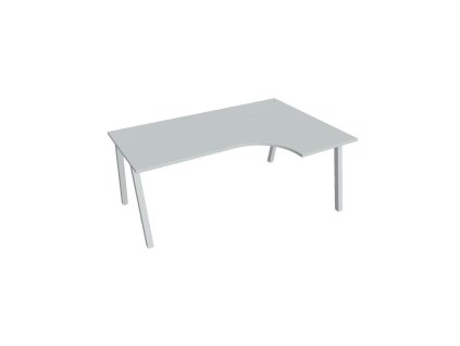 Pracovný stôl UNI A, ergo, ľavý, 180x75,5x120 cm, sivá/sivá