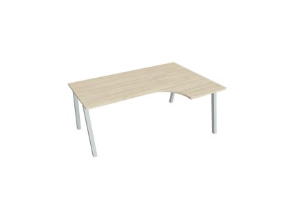 Pracovný stôl UNI A, ergo, ľavý, 180x75,5x120 cm, agát/sivá