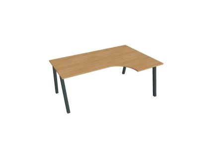 Pracovný stôl UNI A, ergo, ľavý, 180x75,5x120 cm, dub/čierna