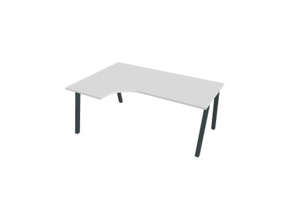 Pracovný stôl UNI A, ergo, pravý, 180x75,5x120 cm, biela/čierna