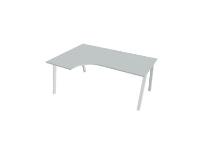 Pracovný stôl UNI A, ergo, pravý, 180x75,5x120 cm, sivá/biela