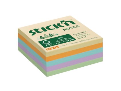 Samolepiaci bloček Stick’n Hopax mini, 51x51 mm, lúčny mix pastelových farieb, 240 lístkov
