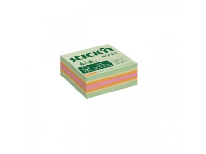 Samolepiaca mini kocka, 51x51 mm, lesný mix pastelových farieb, 240 lístkov