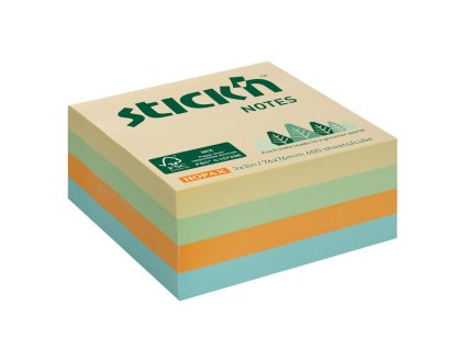 Samolepiaci bloček Stick’n Hopax 76x76mm lúčny mix pastelových farieb 400 lístkov