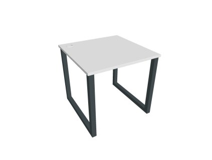 Pracovný stôl UNI O, 80x75,5x80 cm, biela/čierna