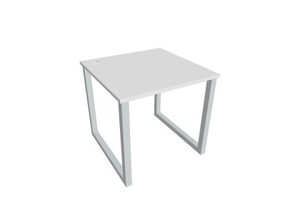 Pracovný stôl UNI O, 80x75,5x80 cm, biela/sivá