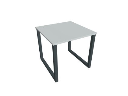 Pracovný stôl UNI O, 80x75,5x80 cm, sivá/čierna