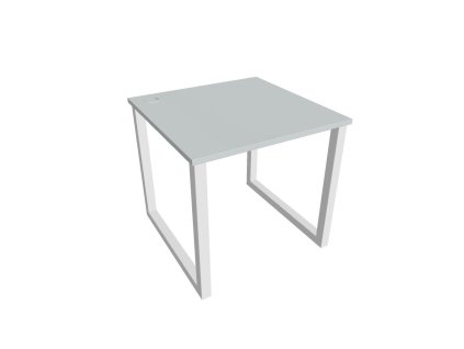 Pracovný stôl UNI O, 80x75,5x80 cm, sivá/biela