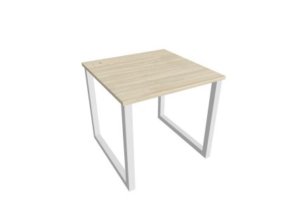 Pracovný stôl UNI O, 80x75,5x80 cm, agát/biela