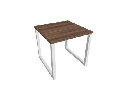 Pracovný stôl UNI O, 80x75,5x80 cm, orech/biela