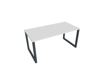 Pracovný stôl UNI O, 160x75,5x80 cm, biela/čierna