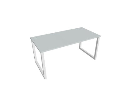 Pracovný stôl UNI O, 160x75,5x80 cm, sivá/biela