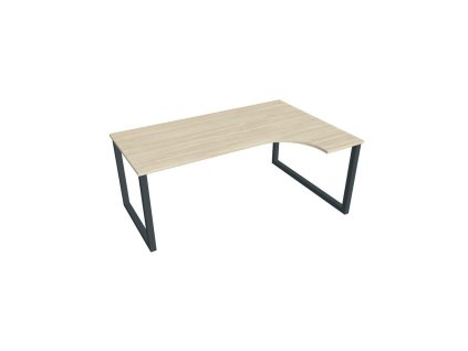Pracovný stôl UNI O, ergo, ľavý, 180x75,5x120 cm, agát/čierna