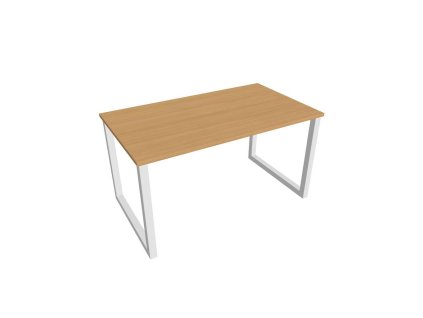 Rokovací stôl UNI O, 140x75,5x80 cm, buk/biela
