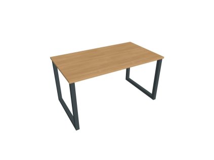Rokovací stôl UNI O, 140x75,5x80 cm, dub/čierna
