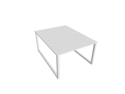 Pracovný stôl UNI O, 120x75,5x160 cm, biela/biela