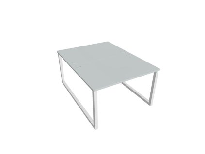 Pracovný stôl UNI O, 120x75,5x160 cm, sivá/biela