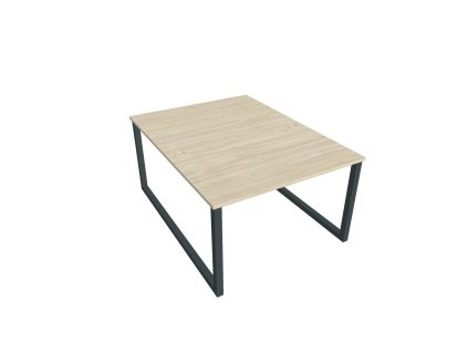 Pracovný stôl UNI O, 120x75,5x160 cm, agát/čierna