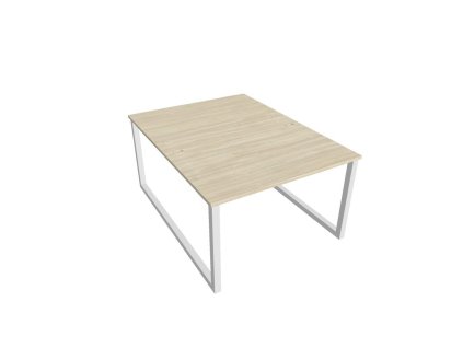 Pracovný stôl UNI O, 120x75,5x160 cm, agát/biela