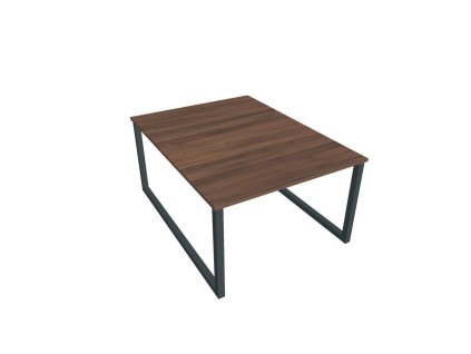 Pracovný stôl UNI O, 120x75,5x160 cm, orech/čierna