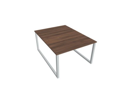 Pracovný stôl UNI O, 120x75,5x160 cm, orech/sivá