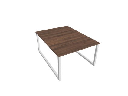 Pracovný stôl UNI O, 120x75,5x160 cm, orech/biela