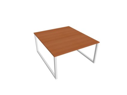 Pracovný stôl UNI O, 140x75,5x160 cm, čerešňa/biela