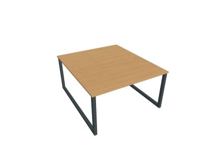 Pracovný stôl UNI O, 140x75,5x160 cm, buk/čierna