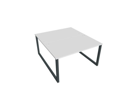 Pracovný stôl UNI O, 140x75,5x160 cm, biela/čierna