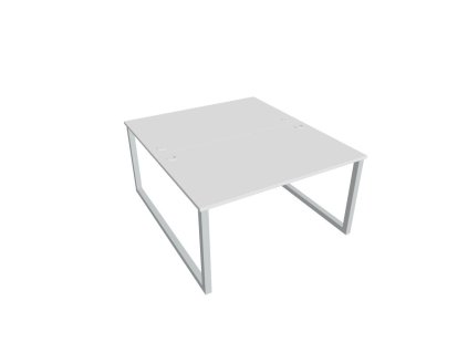 Pracovný stôl UNI O, 140x75,5x160 cm, biela/sivá