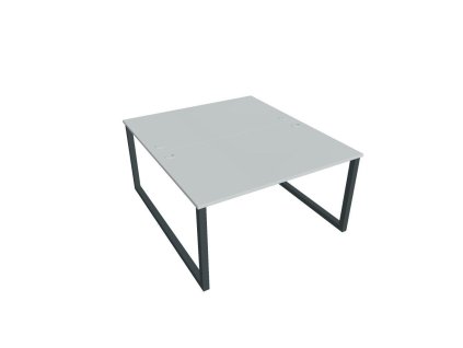 Pracovný stôl UNI O, 140x75,5x160 cm, sivá/čierna