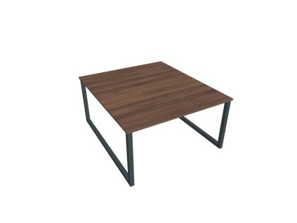 Pracovný stôl UNI O, 140x75,5x160 cm, orech/čierna