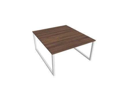 Pracovný stôl UNI O, 140x75,5x160 cm, orech/biela