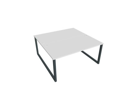 Pracovný stôl UNI O, 160x75,5x160 cm, biela/čierna