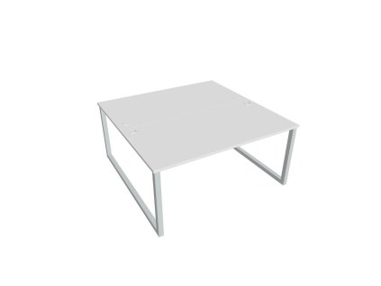 Pracovný stôl UNI O, 160x75,5x160 cm, biela/sivá