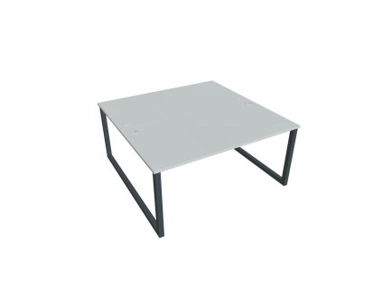 Pracovný stôl UNI O, 160x75,5x160 cm, sivá/čierna