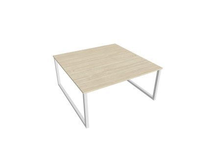 Pracovný stôl UNI O, 160x75,5x160 cm, agát/biela