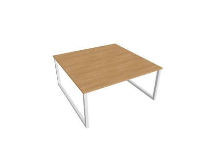 Pracovný stôl UNI O, 160x75,5x160 cm, dub/biela