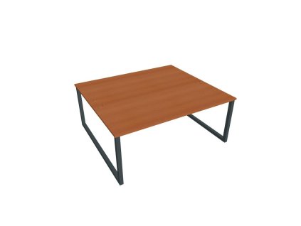 Pracovný stôl UNI O, 180x75,5x160 cm, čerešňa/čierna