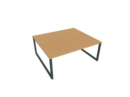 Pracovný stôl UNI O, 180x75,5x160 cm, buk/čierna